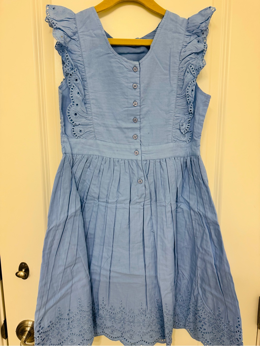 Hope & Henry Girls’ Flutter Sleeve Flower Girl Dress Cornflower Blue 12 Nwt — image 6 of 8